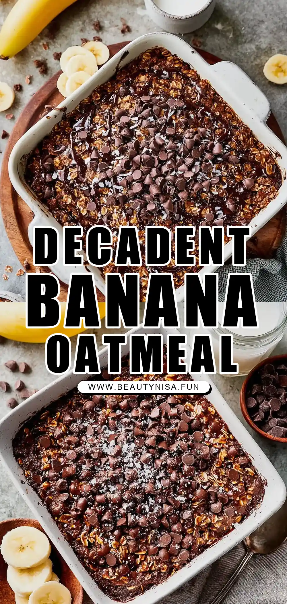 Chocolate Banana Baked Oatmeal