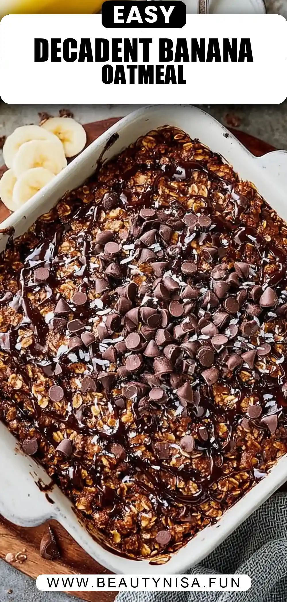 Chocolate Banana Baked Oatmeal